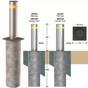 Securapost Hydraulic VAC 250NB Retractable Bollards