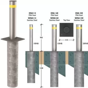 Securapost Semi Automatic VAC 100NB Retractable Bollards