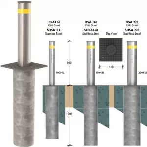 Securapost Semi Automatic VAC 200NB Retractable Bollards