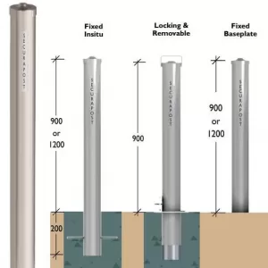Securapost Stainless Steel 100NB Fixed Insitu Bollards