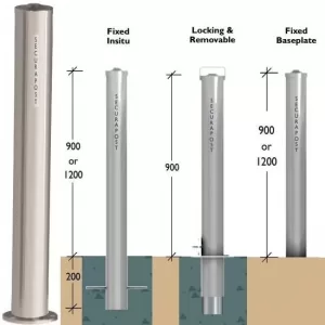 Securapost Stainless Steel 125NB Baseplate Bollards